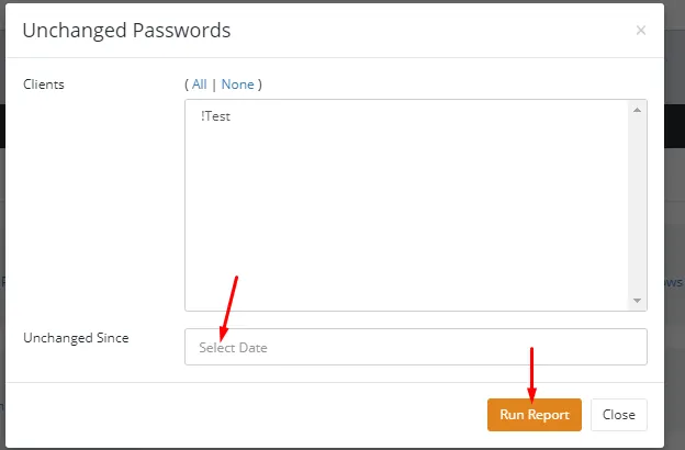 Think Vault Reports menu