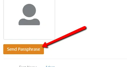 Think Vault Send Passphrase button